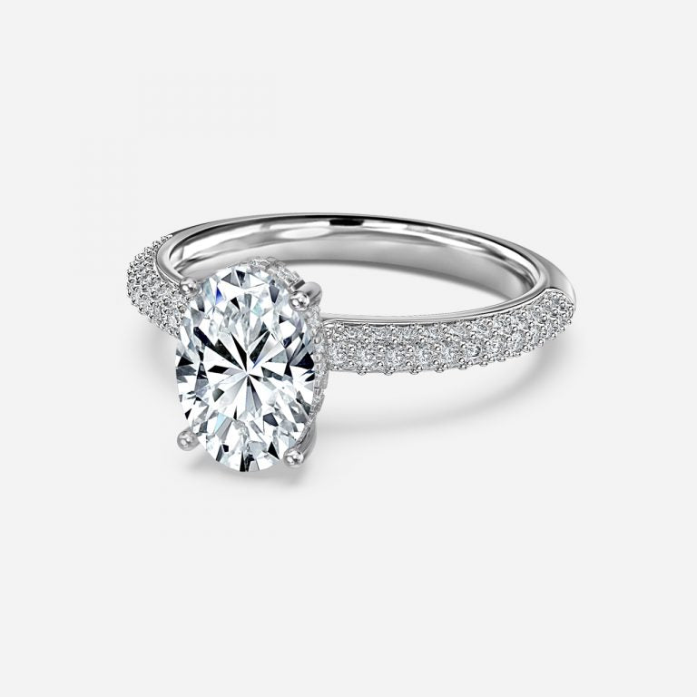 Eluned Oval Hidden Halo Moissanite Engagement Ring