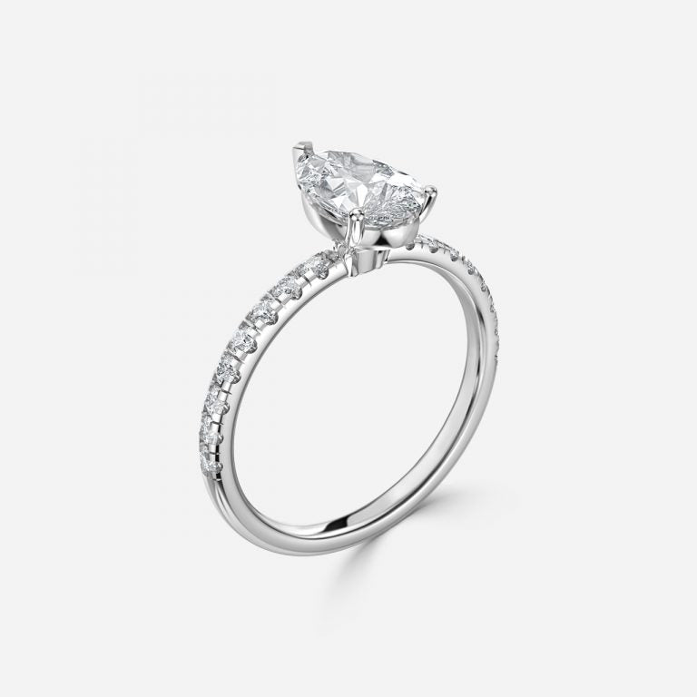 Sahana Pear Diamond Band Engagement Ring