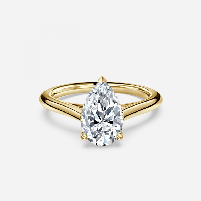 Lyla Pear Solitaire Moissanite Engagement Ring