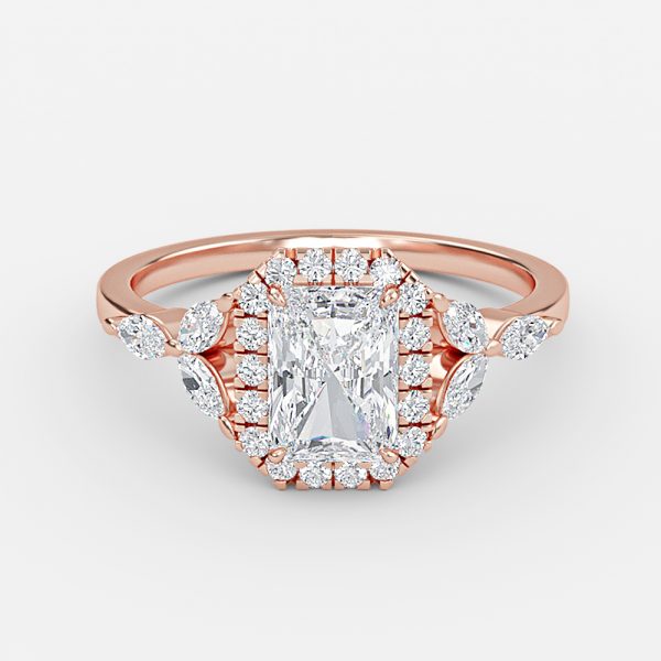 Jacinta Radiant Halo Moissanite Engagement Ring