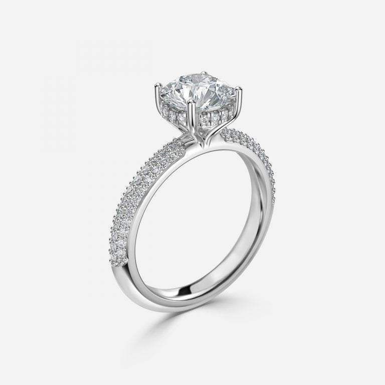 Eluned Round Hidden Halo Moissanite Engagement Ring