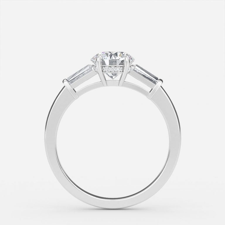 Marcelline Round Three Stone Moissanite Engagement Ring