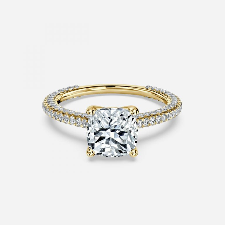 Kalaya Cushion Hidden Halo Moissanite Engagement Ring