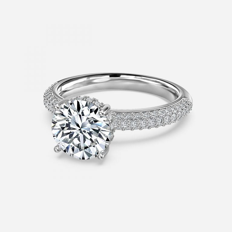 Eluned Round Hidden Halo Moissanite Engagement Ring