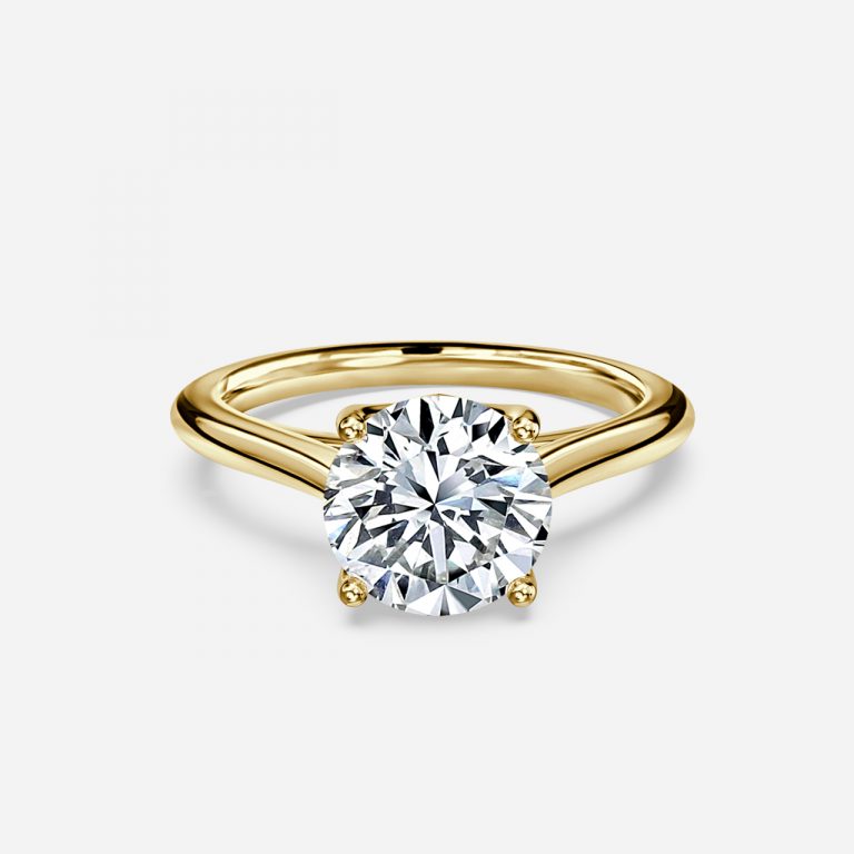 Lyla Round Solitaire Moissanite Engagement Ring