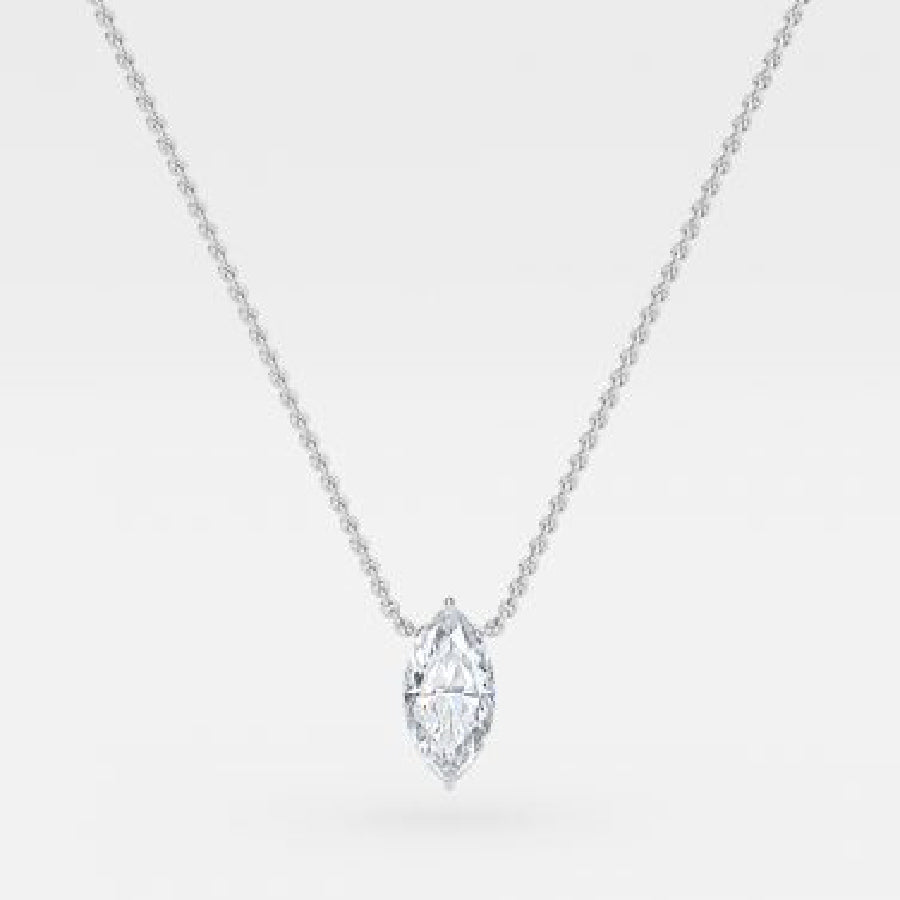 Marquise Moissanite Solitaire Pendant