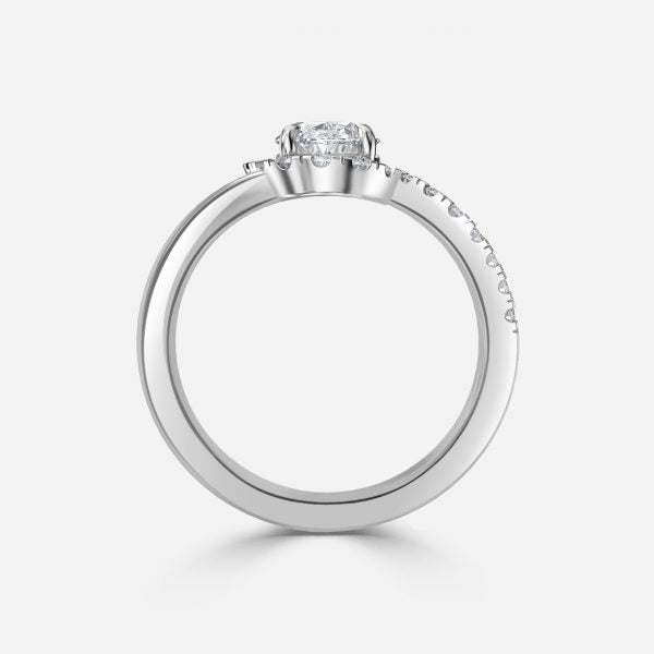 Thalassa Oval Halo Moissanite Engagement Ring