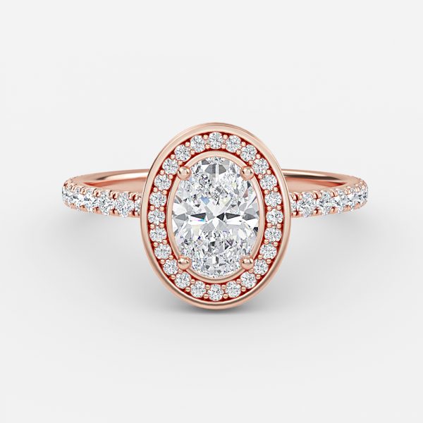 Kassia Oval Halo Moissanite Engagement Ring