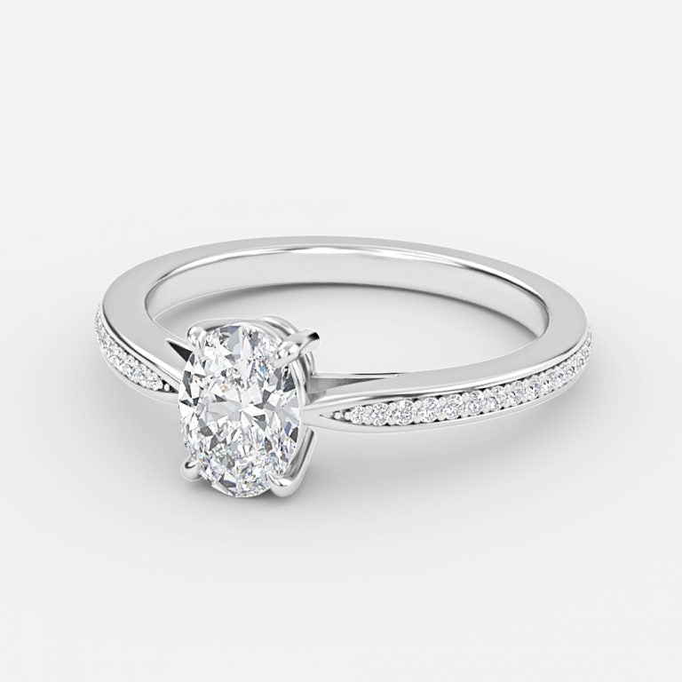 Isolde Oval Diamond Band Moissanite Engagement Ring