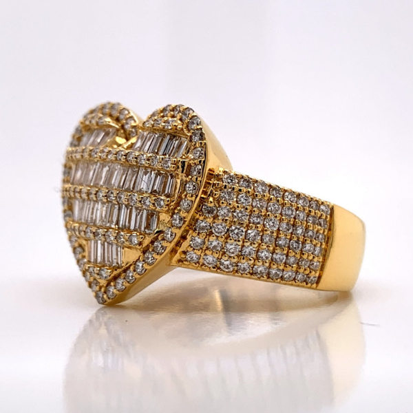 1.80Ct Moissanite Heart Pave Ring