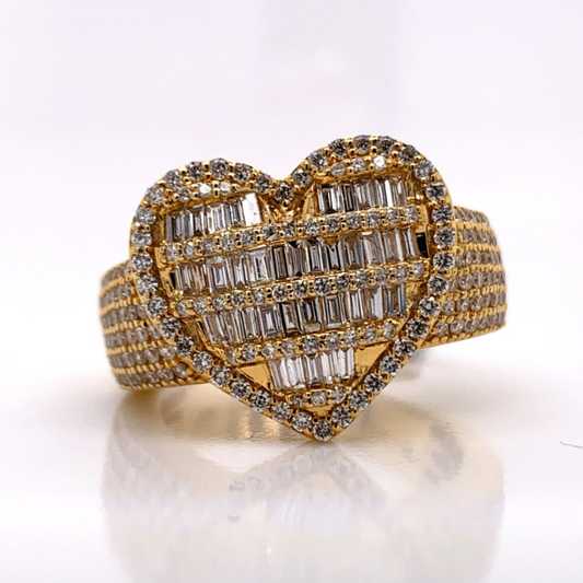 1.80Ct Moissanite Heart Pave Ring