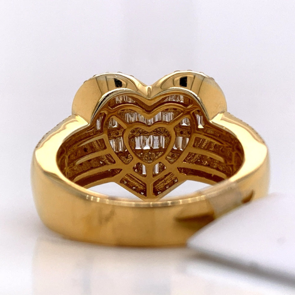 1.80Ct Moissanite Heart Pave Ring