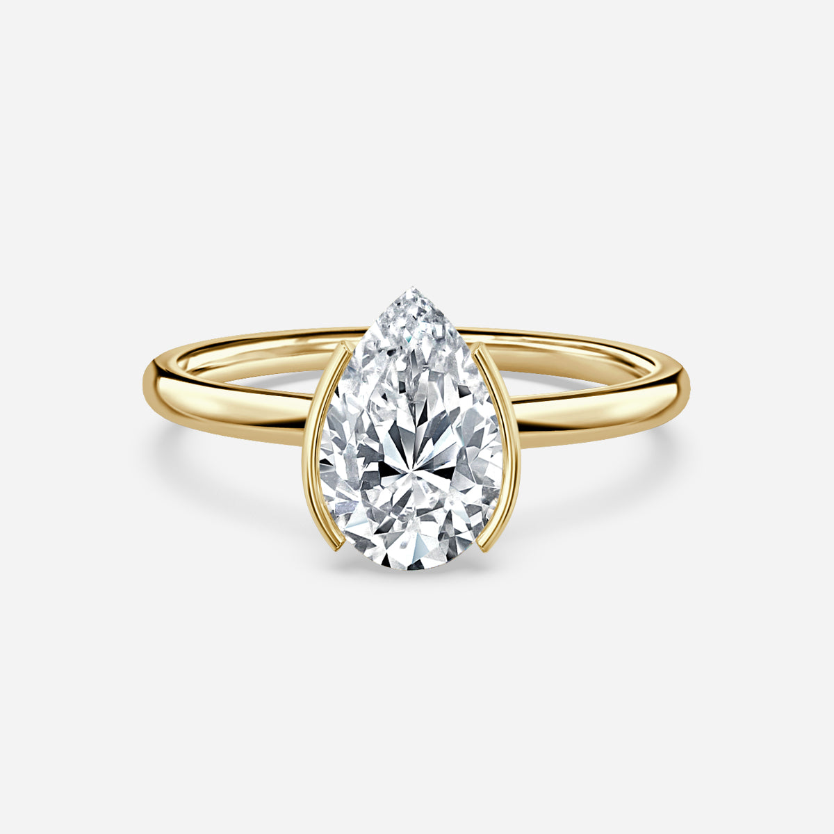 Briar Pear Bezel Moissanite Engagement Ring