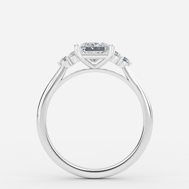 Aviva Princess Cluster Moissanite Engagement Ring