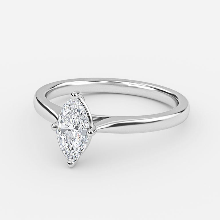 Simone Plain Marquise Solitaire Moissanite Engagement Ring