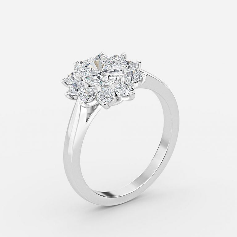 Vesper Oval Cluster Moissanite Engagement Ring