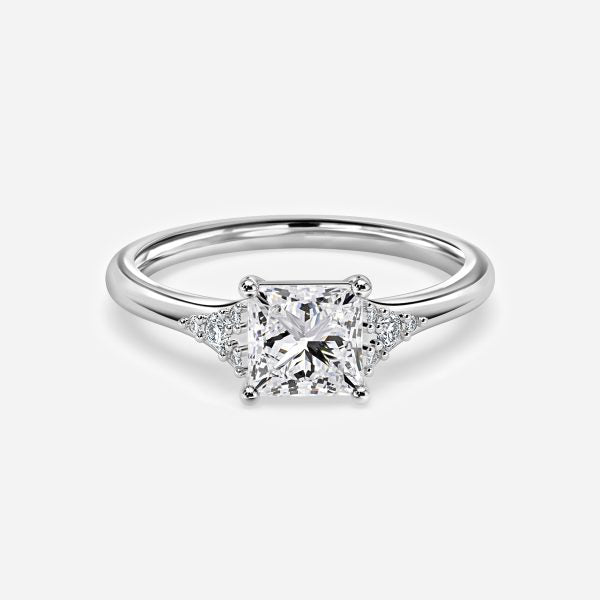 Aurelia Princess Three Stone Moissanite Engagement Ring