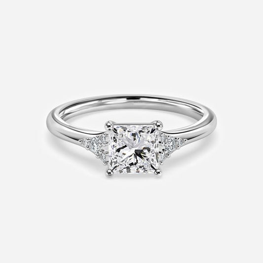 Aurelia Princess Three Stone Moissanite Engagement Ring