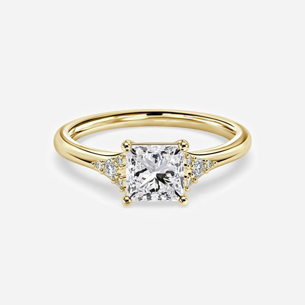 Aurelia Princess Three Stone Moissanite Engagement Ring