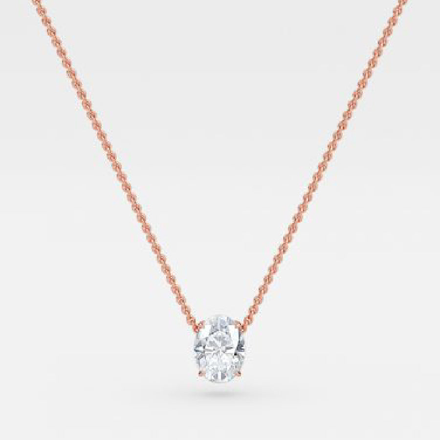 Oval Moissanite Solitaire Pendant