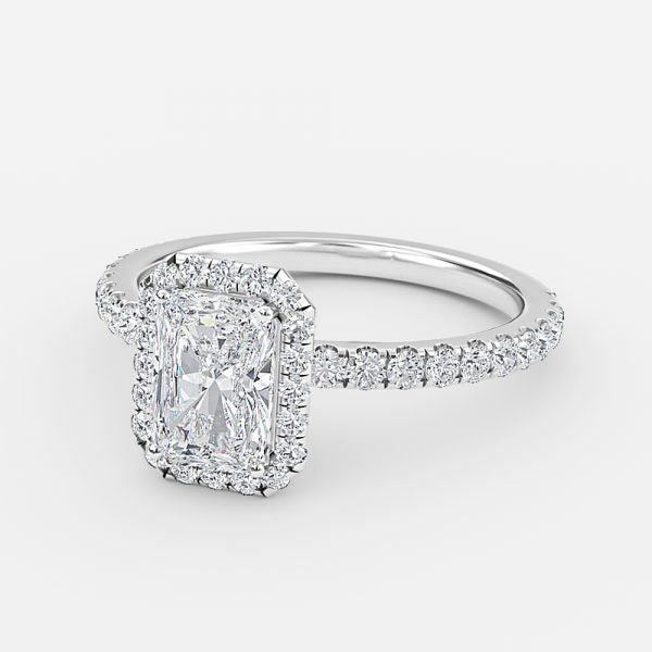 Lucia Radiant Halo Moissanite Engagement Ring