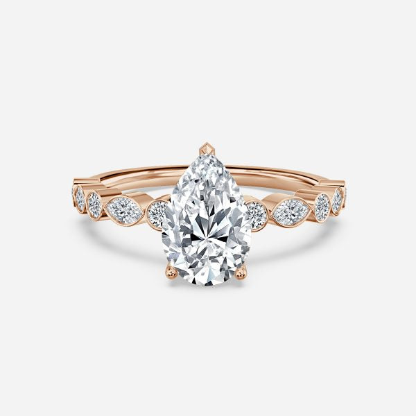 Pailin Pear Diamond Unique Moissanite Engagement Ring