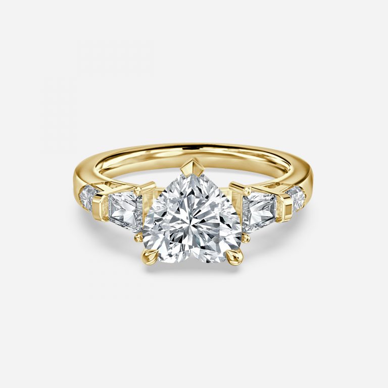 Maida Heart Three Stone Moissanite Engagement Ring