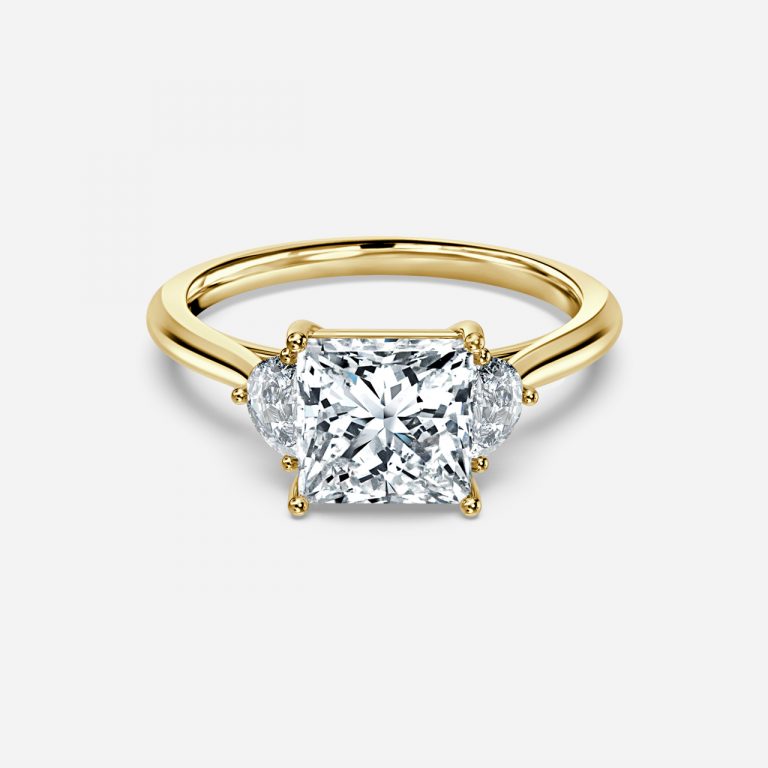 Kiara Princess Three Stone Moissanite Engagement Ring