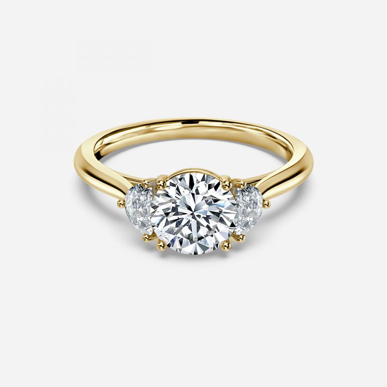 Kiara Round Three Stone Moissanite Engagement Ring