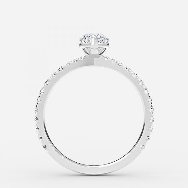 Eira Pear Diamond Band Moissanite Engagement Ring