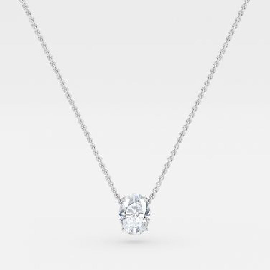 Oval Moissanite Solitaire Pendant