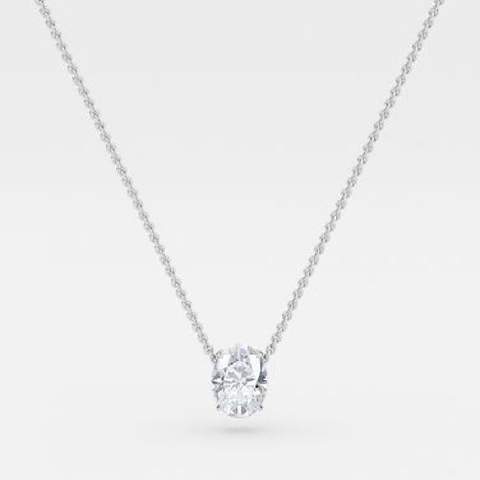 Oval Moissanite Solitaire Pendant