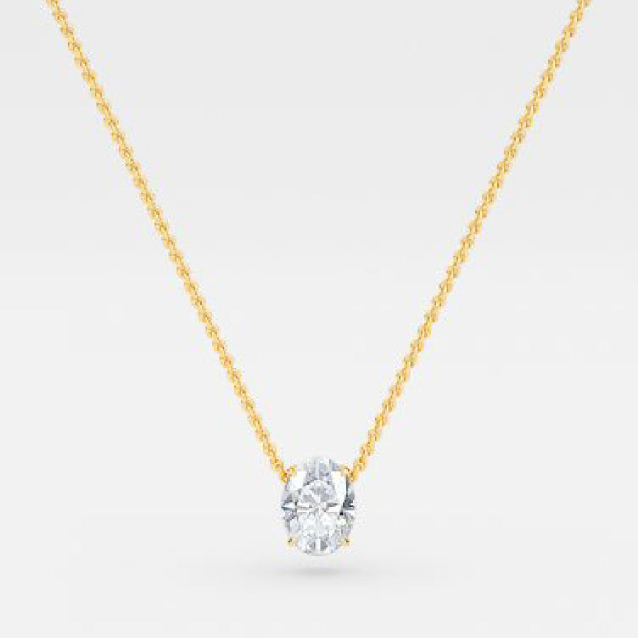 Oval Moissanite Solitaire Pendant