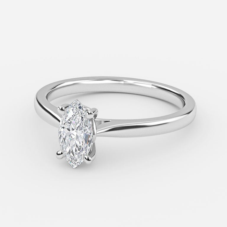 Peony Marquise Solitaire Moissanite Engagement Ring