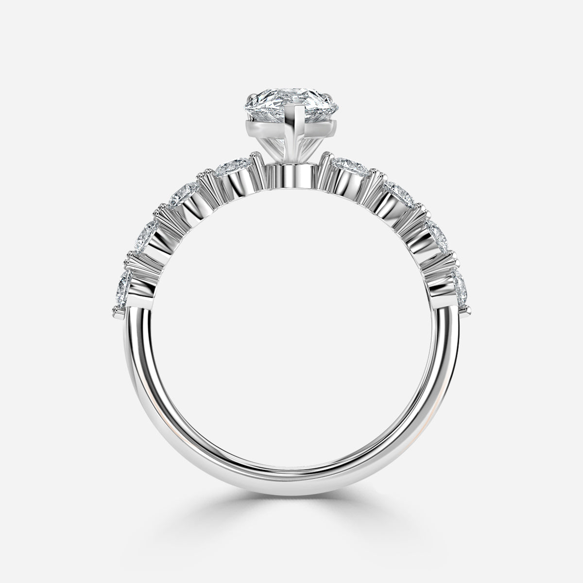 Philippa Pear Unique Moissanite Engagement Ring