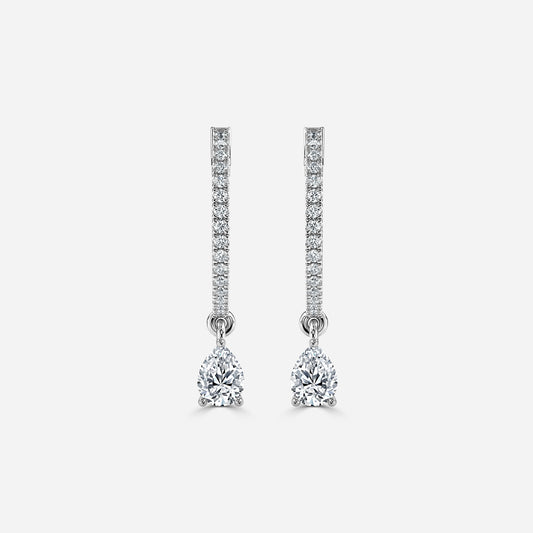 Sia Pear Moissanite Hoop Earrings