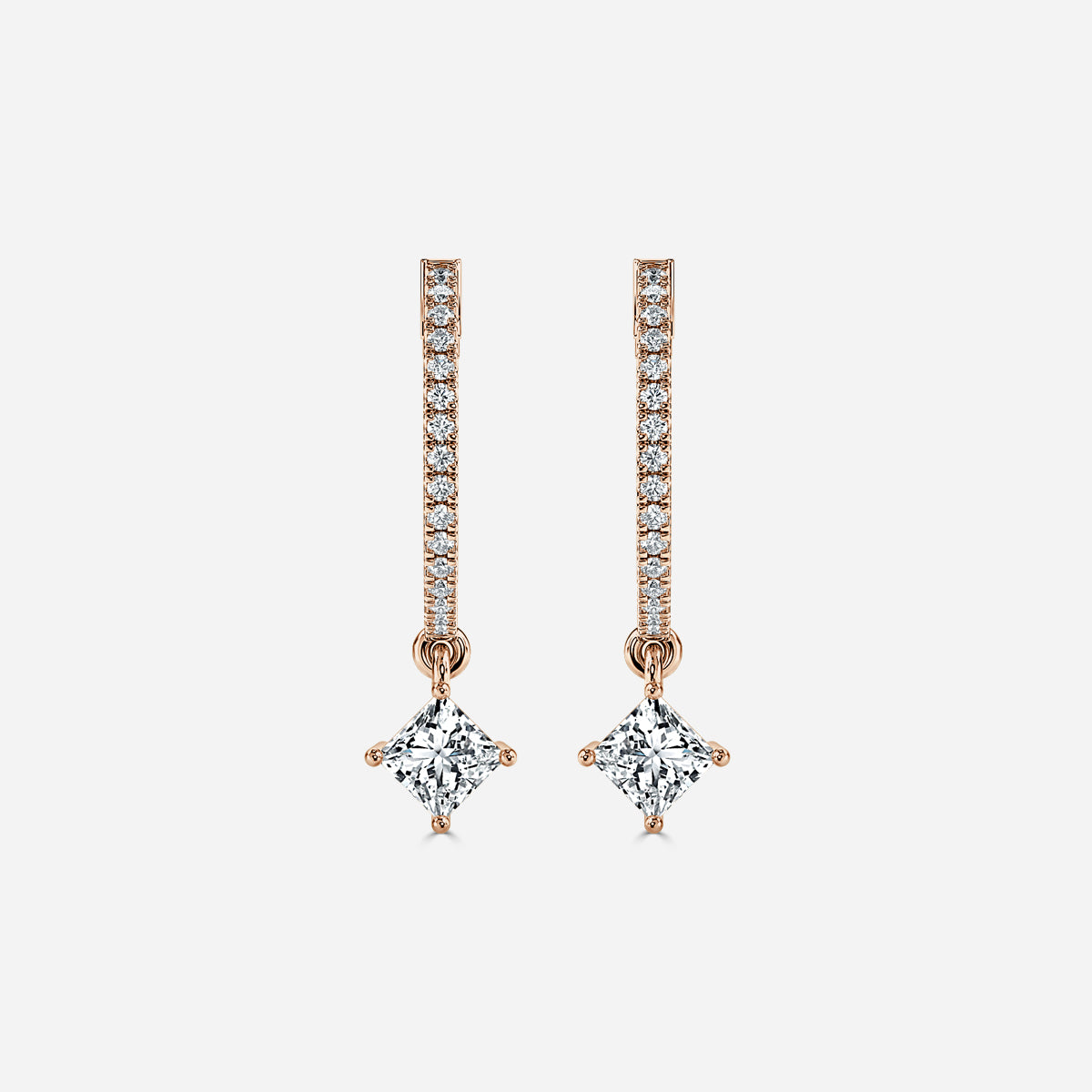 Sia Princess Moissanite Hoop Earrings