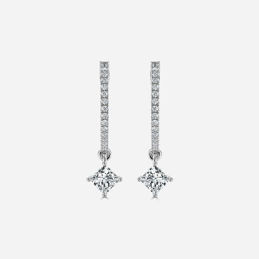 Sia Princess Moissanite Hoop Earrings