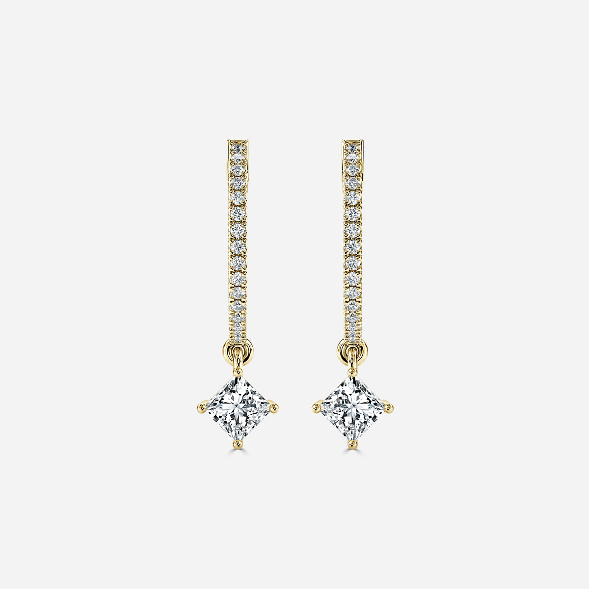 Sia Princess Moissanite Hoop Earrings