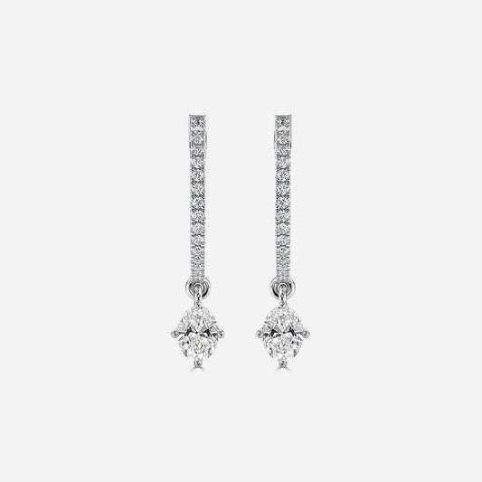 Sia Oval Moissanite Hoop Earrings