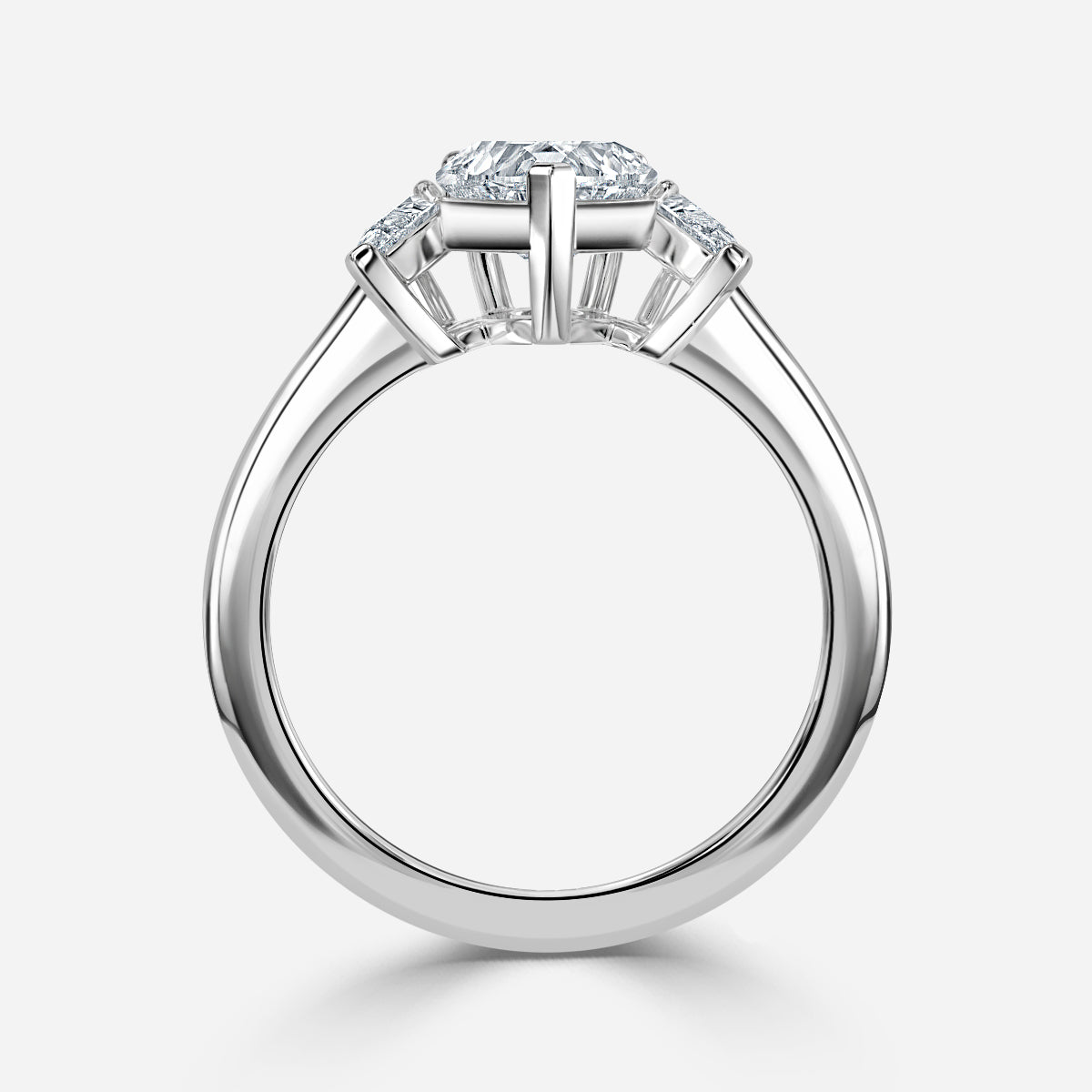 Jael Heart Three Stone Moissanite Engagement Ring