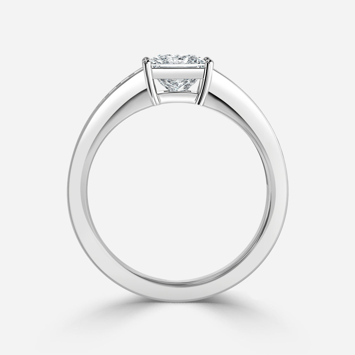 Zelia Princess Diamond Unique Moissanite Engagement Ring