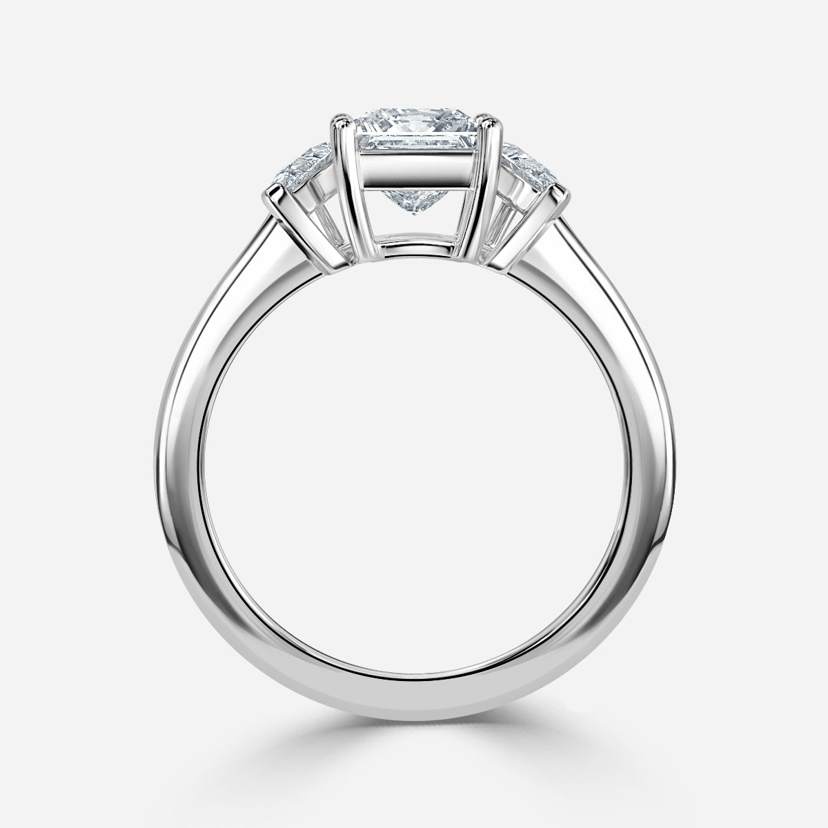 Jael Princess Three Stone Moissanite Engagement Ring