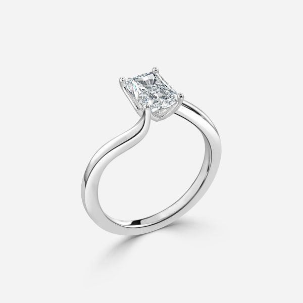 Azura Radiant Solitaire Moissanite Engagement Ring