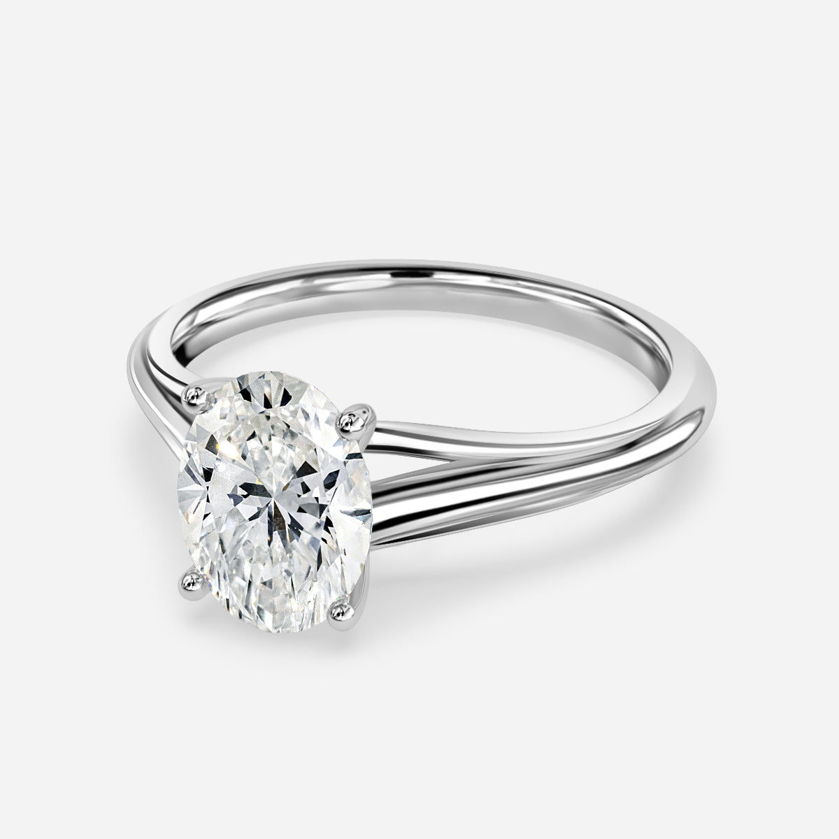 Lavinia Oval Solitaire Moissanite Engagement Ring