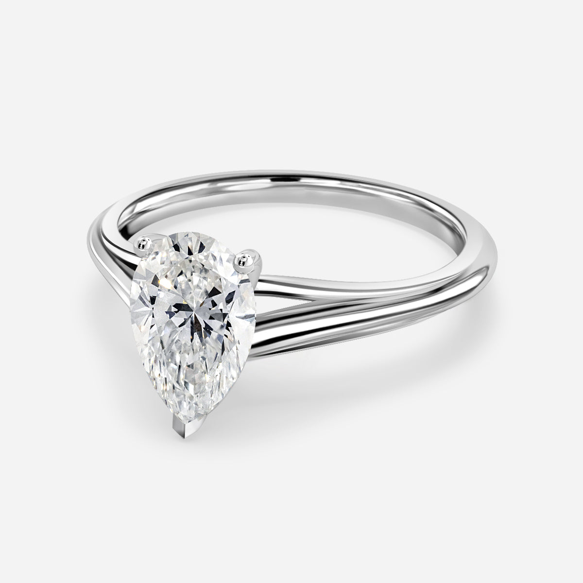 Lavinia Pear Solitaire Moissanite Engagement Ring