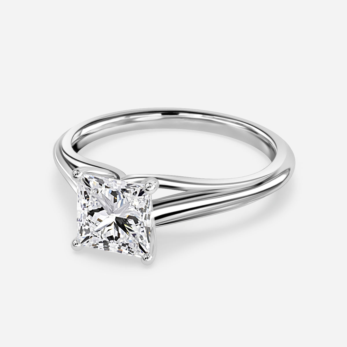 Lavinia Princess Solitaire Moissanite Engagement Ring