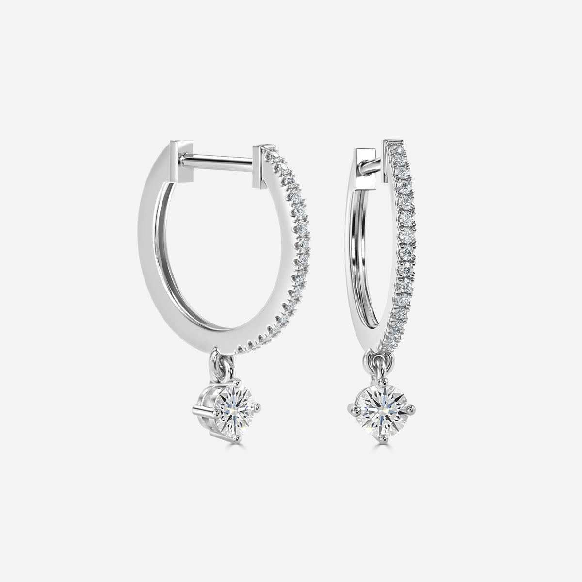 Sia Round Moissanite Hoop Earrings