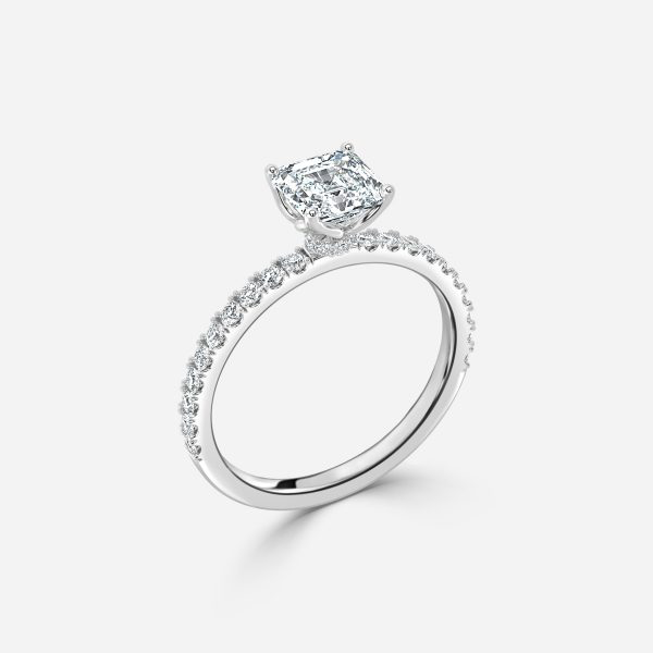 Liviana Asscher Hidden Halo Moissanite Engagement Ring