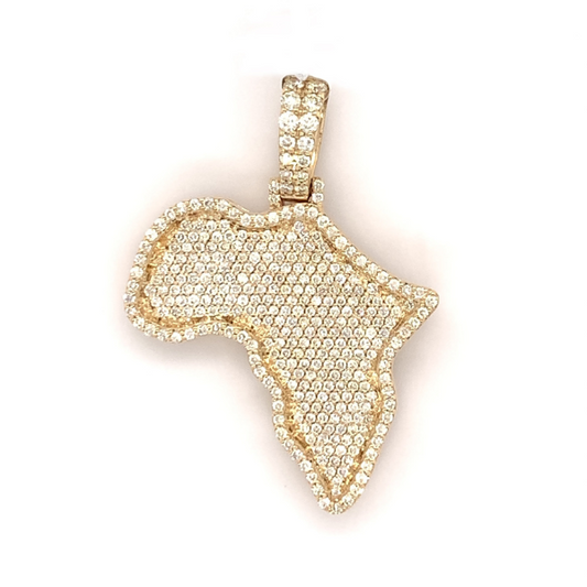 1.50 CT Moissanite Iced Out Africa Pendant